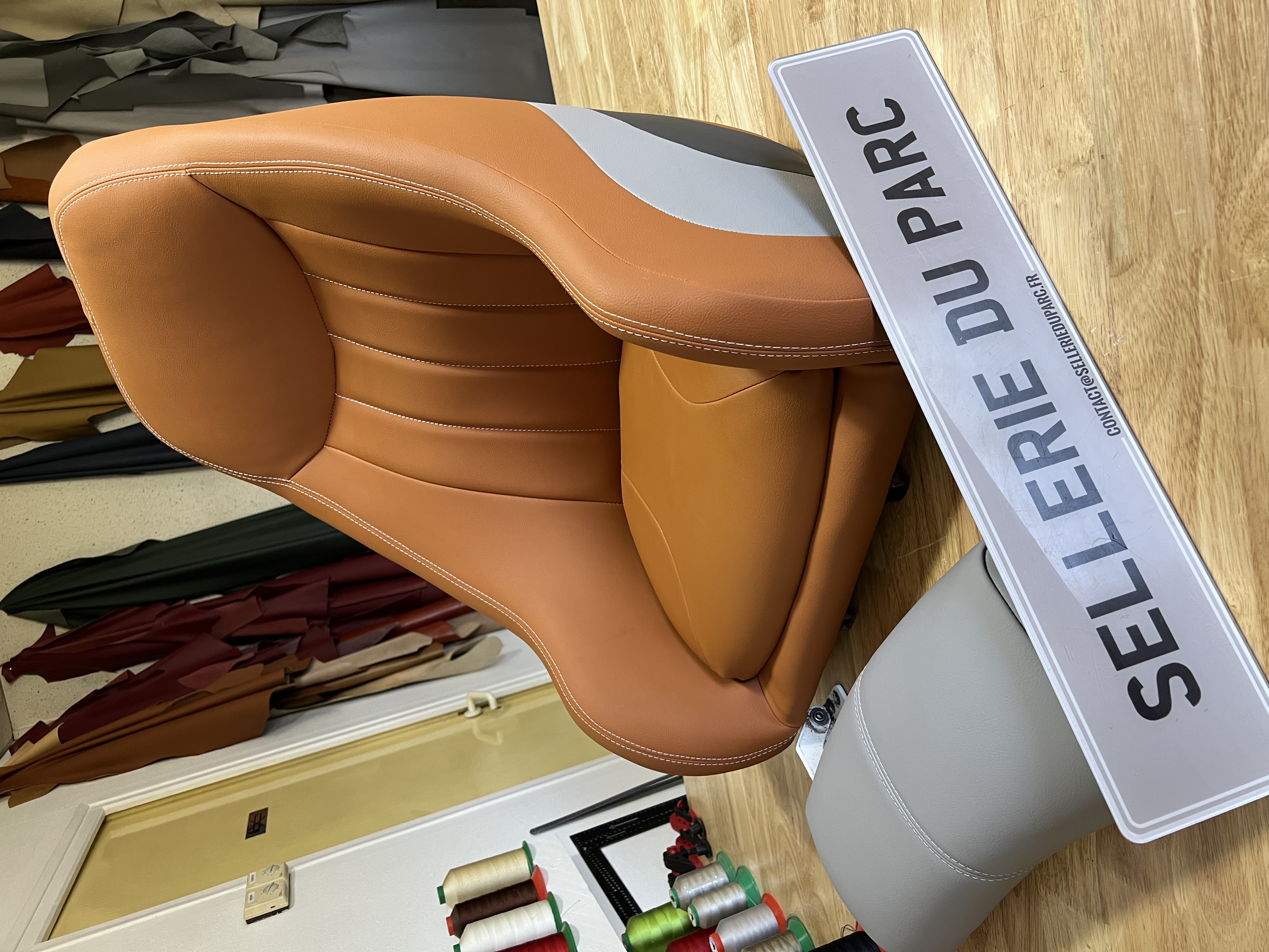 Pilot seat made by Sellerie du Parc